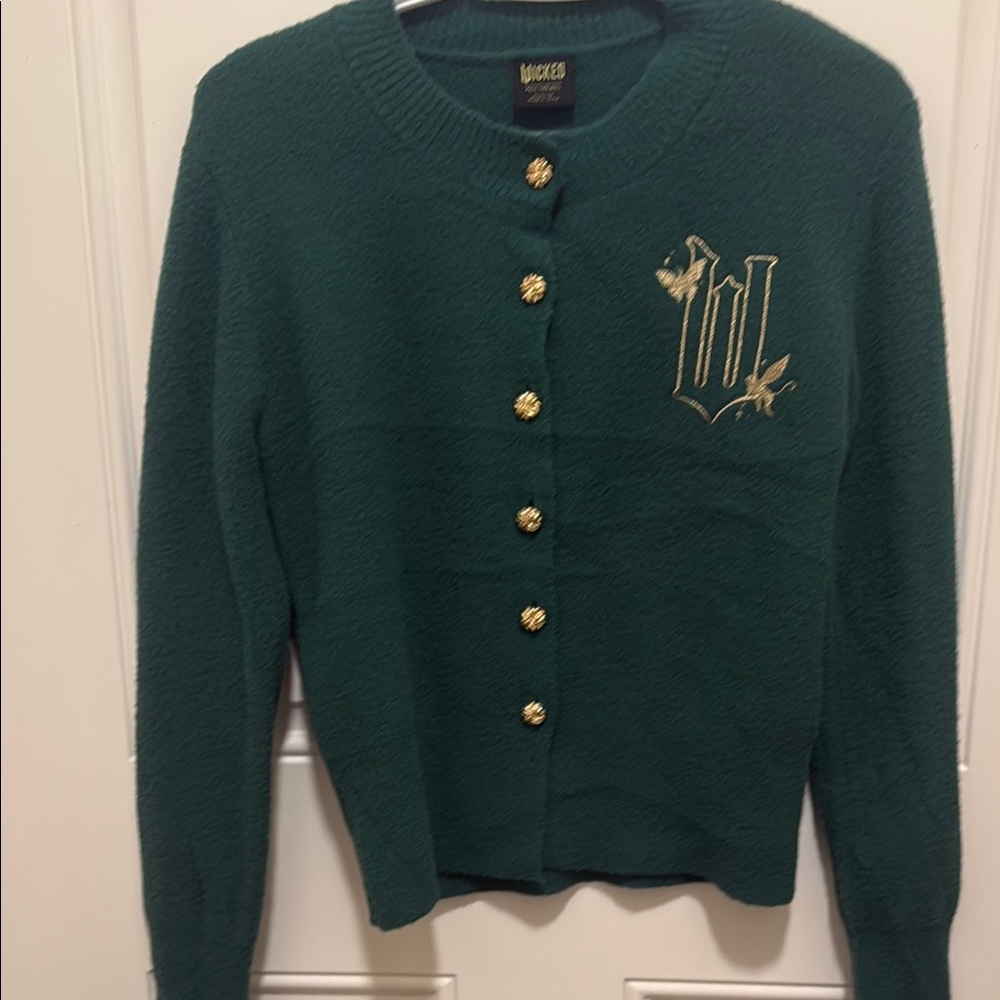 Timeless Green and Gold Knit Cardigan